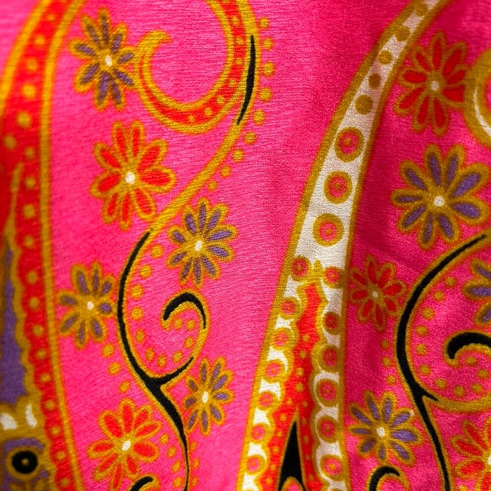 Vintage Late 60s/70s Alex Colman Small Psychedelic Wrap Maxi Skirt --Groovy! - Picture 4 of 13